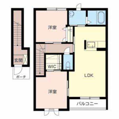 ヒルズリゾート(2LDK/2階)の間取り写真