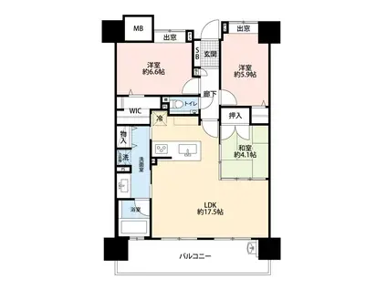 トラスト玉名カルディオ(2SLDK/4階)の間取り写真