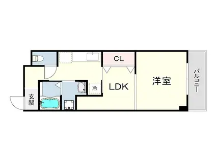 摂陽ハイツ開明町(1LDK/1階)の間取り写真
