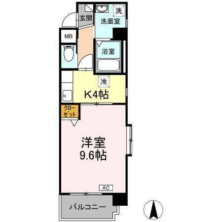 エスパシオ本陣(1K/5階)の間取り写真