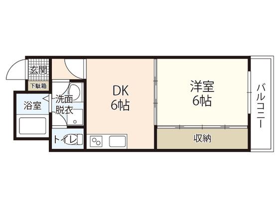 フロール神原(1DK/3階)の間取り写真