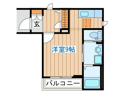 フラッツ上杉(ワンルーム/1階)の間取り写真