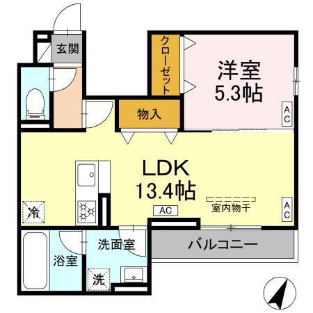 エスペリア新百合ヶ丘(1LDK/3階)の間取り写真
