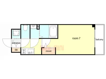 エスリード大阪クレストコート(1K/5階)の間取り写真