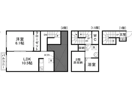 LA RONDINE(1LDK/2階)の間取り写真