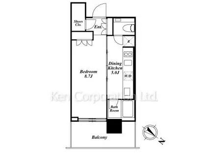 THE ROPPONGI TOKYO SUPERIOR RESIDE(1K/8階)の間取り写真