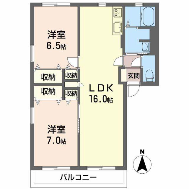 シェトワ丸山(2LDK/1階)の間取り写真