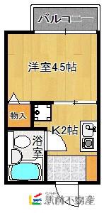 メゾンドピュアコート(1K/2階)の間取り写真