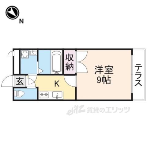 ベルデタウン(1K/2階)の間取り写真