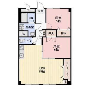 グリーンシティ岩倉(2LDK/2階)の間取り写真
