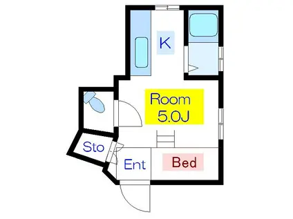 レジデンス豊(1K/4階)の間取り写真