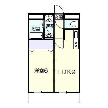 エトワール芳士(1LDK/3階)の間取り写真