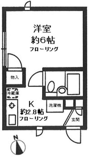 クレールパル(1K/2階)の間取り写真