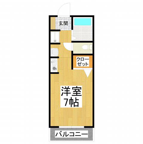 レジデンス遊園前(1K/1階)の間取り写真