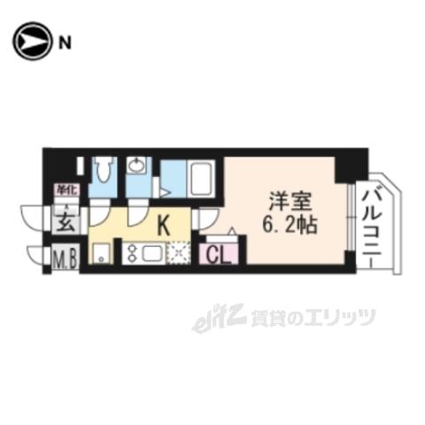 プレサンスTHE KYOTO 吉祥院(1K/3階)の間取り写真