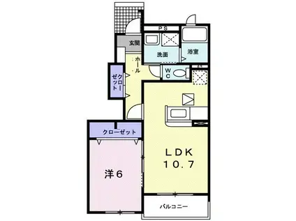 養老鉄道養老線 広神戸駅 徒歩6分 2階建 築19年(1LDK/1階)の間取り写真