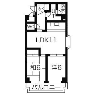 グレース川村(2LDK/4階)の間取り写真