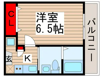 ザドチェスター(1K/2階)の間取り写真