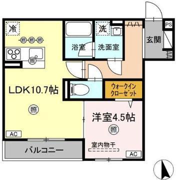 D-RESIDENCE川口3丁目E(1LDK/3階)の間取り写真