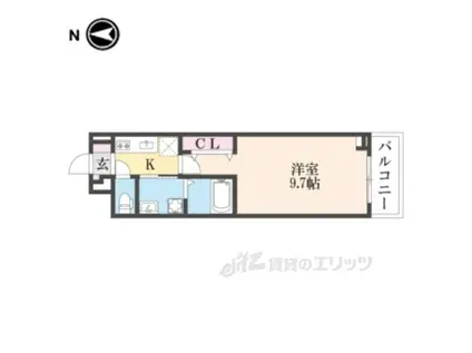 ウエストメゾン北袋1(1K/2階)の間取り写真