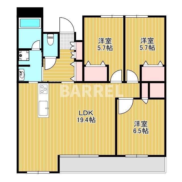 シュロス桃山台(3LDK/5階)の間取り写真