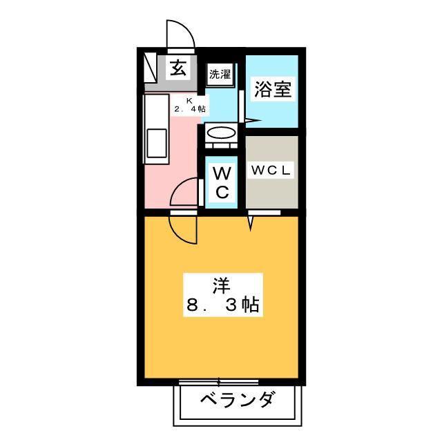 フォンテーヌ(1K/1階)の間取り写真