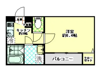 ONE PEACE ワンピース(1K/2階)の間取り写真