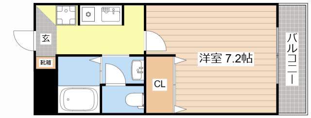 バローゼ8(1K/2階)の間取り写真