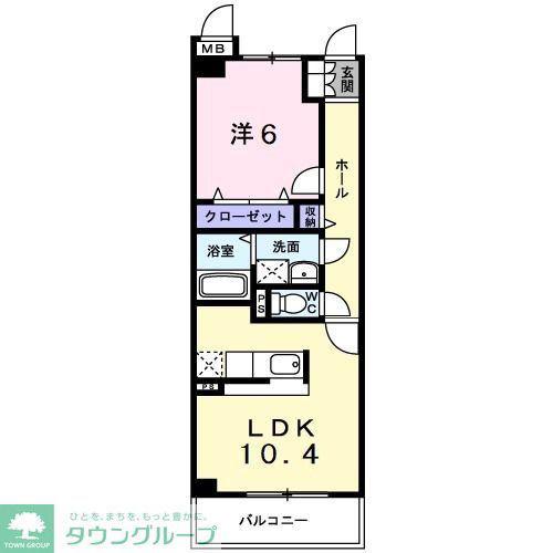 フィオーレ(1LDK/1階)の間取り写真
