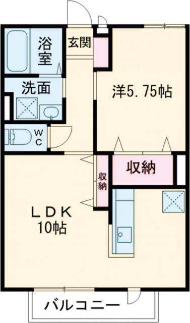 タウニィコスモス5(1LDK/2階)の間取り写真