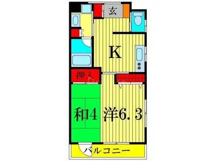 さくら弐番館(2K/3階)の間取り写真