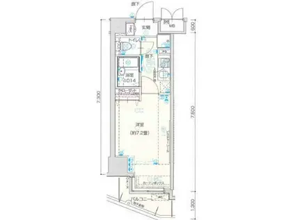 ヴェルト西大島グラーセ(1K/3階)の間取り写真