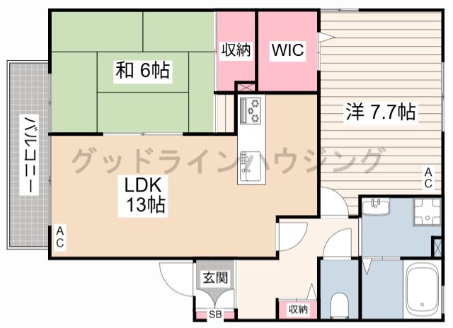 フォレスタ森本V(2LDK/2階)の間取り写真