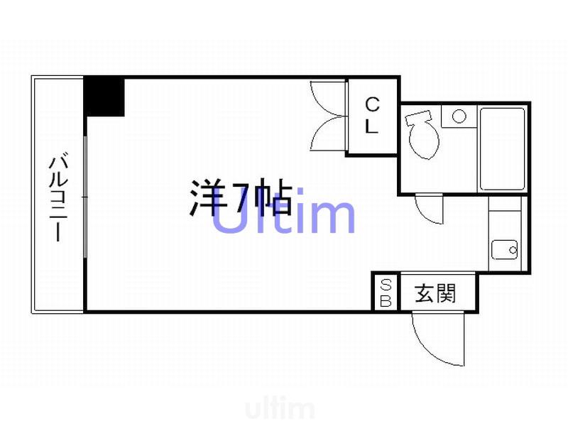 フォレスト(1K/4階)の間取り写真