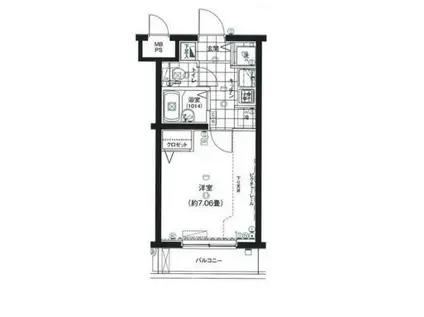 ガリシア江古田(1K/3階)の間取り写真