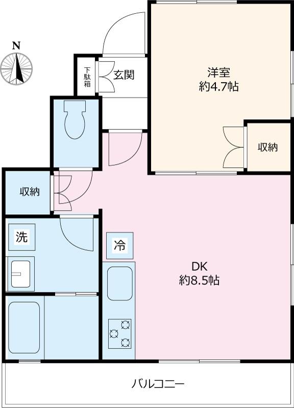 アリエール文京千石(1DK/1階)の間取り写真