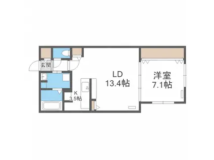 アイメゾン参番館(1LDK/4階)の間取り写真