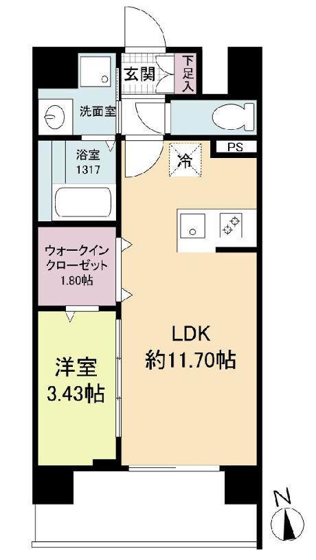 WORVE吹田江坂(1LDK/2階)の間取り写真
