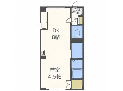 連 北30条 (1LDK/4階)の間取り写真