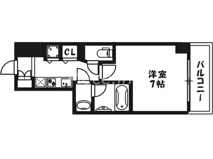 エスライズ東天満(1K/15階)の間取り写真