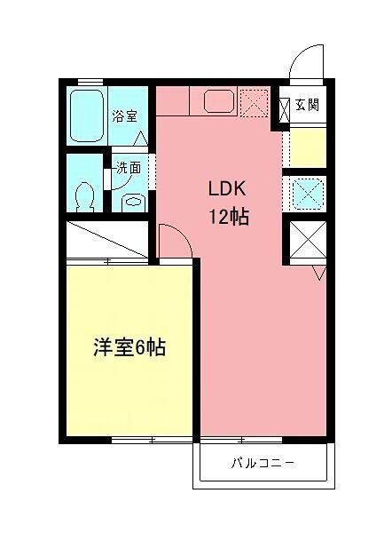 第2ブレーメン(1LDK/2階)の間取り写真