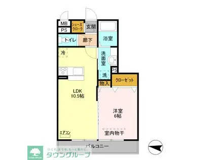 ＪＲ武蔵野線 南越谷駅 徒歩9分 3階建 築12年(1LDK/3階)の間取り写真