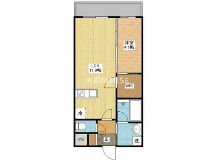 ヴィオラ本河内(1LDK/5階)の間取り写真