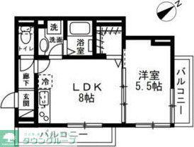 IRIS(1LDK/2階)の間取り写真