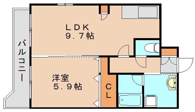 シェーネブルグ(1LDK/5階)の間取り写真