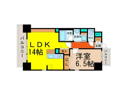 TWIN OWLS(1LDK/2階)の間取り写真