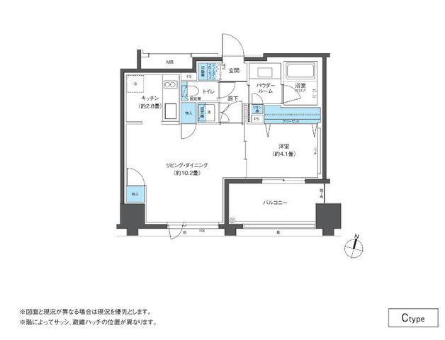 CLUB NEXUS 大濠西(1LDK/4階)の間取り写真