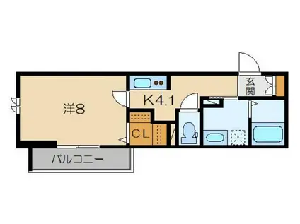シャーメゾン ハイクレア(1K/3階)の間取り写真