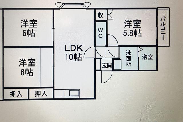 ファインビュー梅川(3LDK/1階)の間取り写真