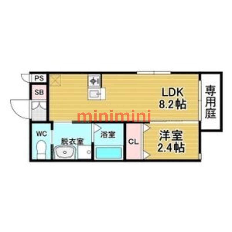 リアコート関大前II(1LDK/1階)の間取り写真